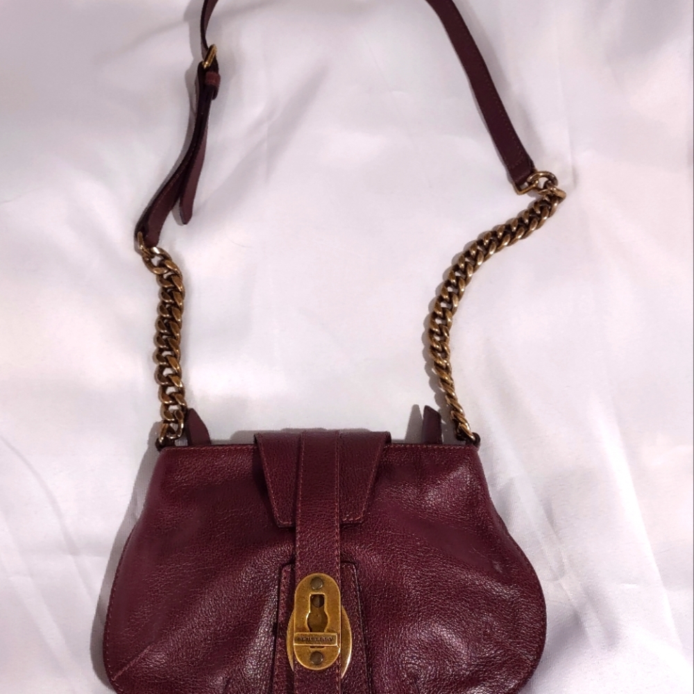 Burgundy Burberry handbag